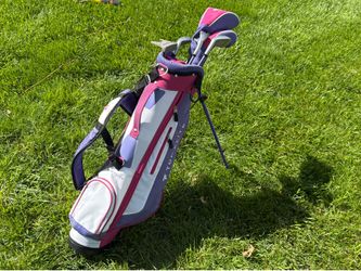 Top Flite Kids Junior Golf Club Set with Stand Bag – Purple/Pink