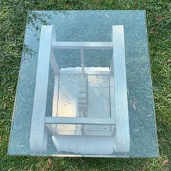 Heavy Iron and stone table with Thick glass. 