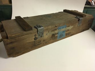 Vintage wooden military ammo box