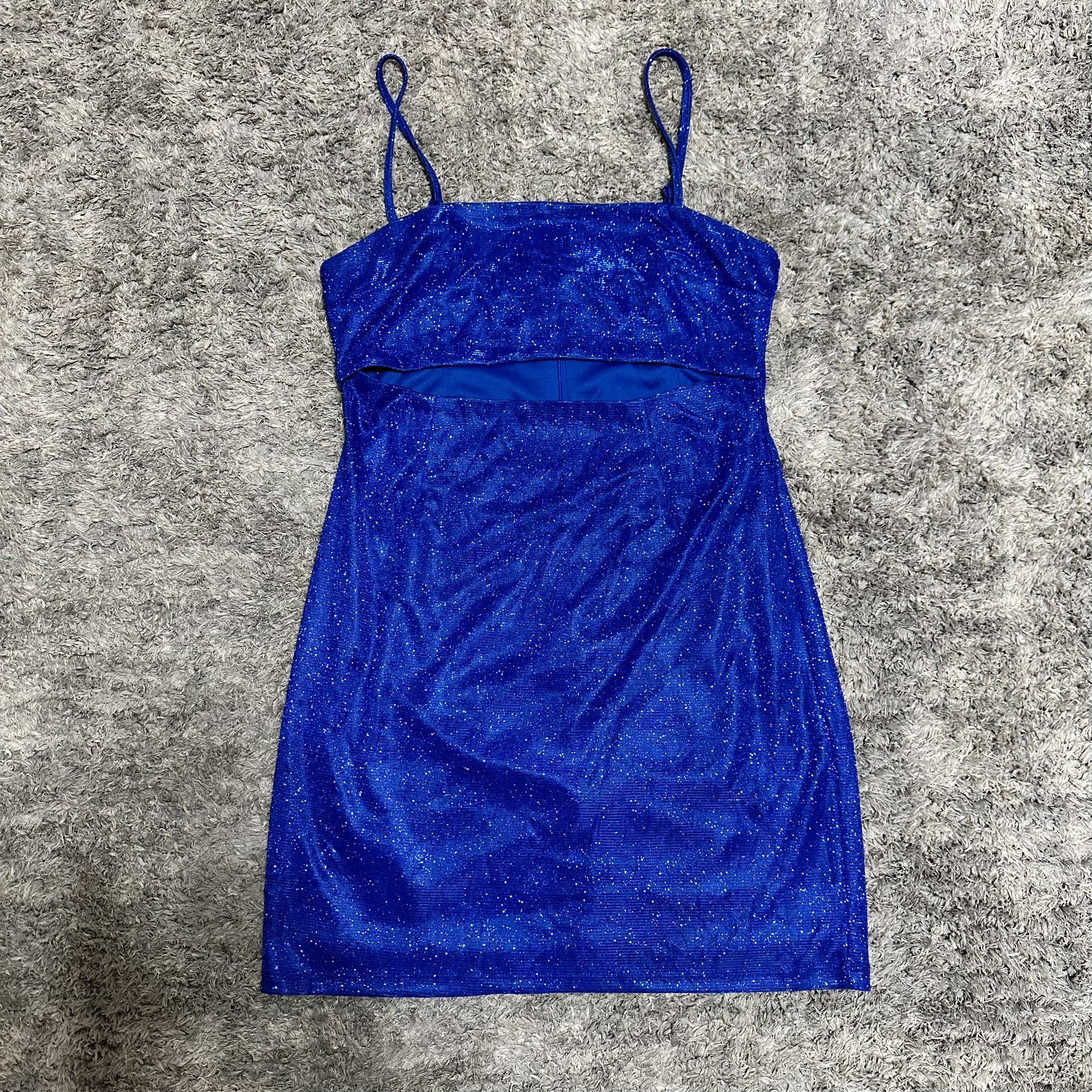 Blue Sparkle Mini Dress