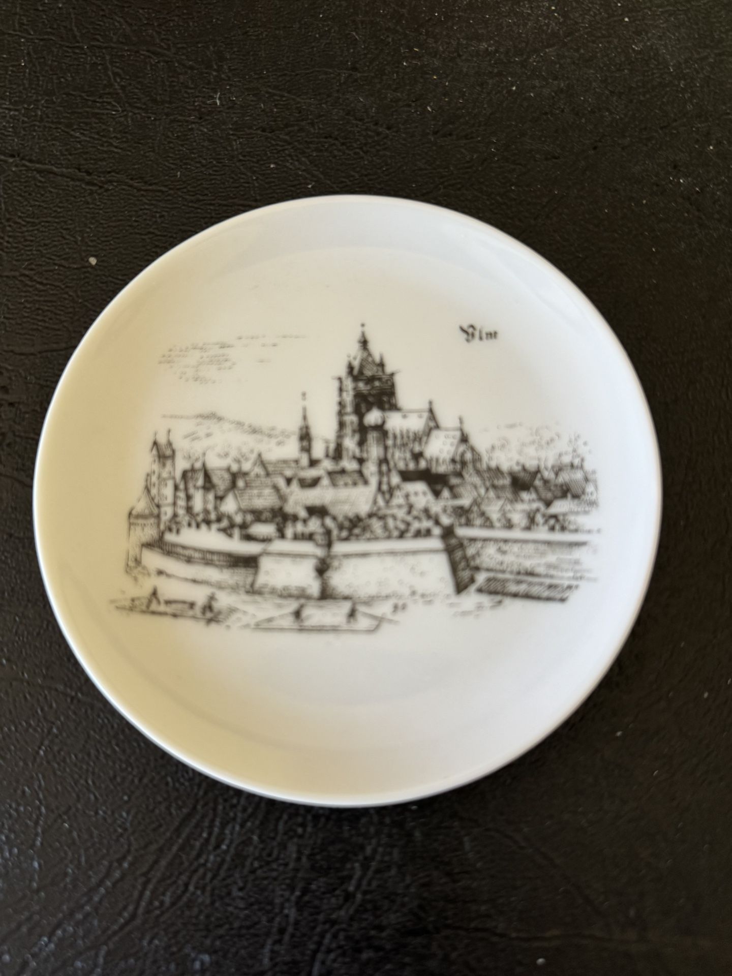 Plate Porcelain Souvenir 3.5” AL Crown Printed Transfer Vienna 1940s To 1970s