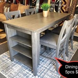New Dining Table Set 5pcs ((( GRAY COLOR )))