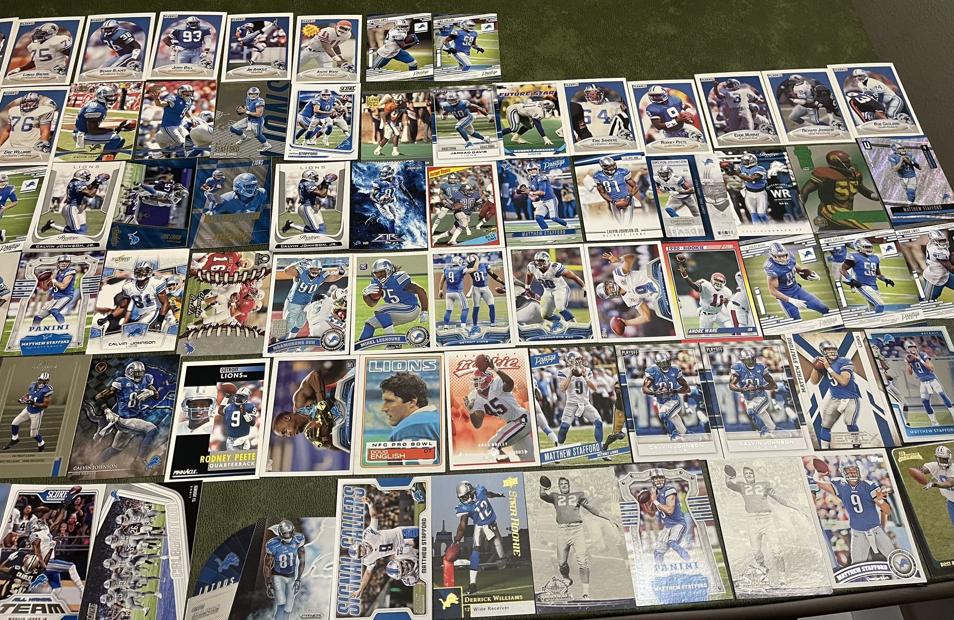 Lot Of 73 Detroit Lions Football Cards Stars-Rookie-Inserts Past & Present