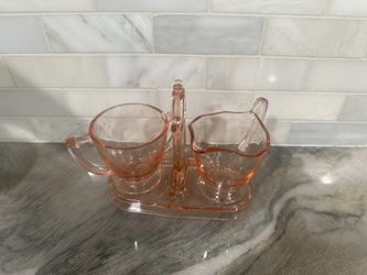Depression Glass Cream And Sugar