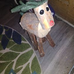 Wood Raindeer Deco