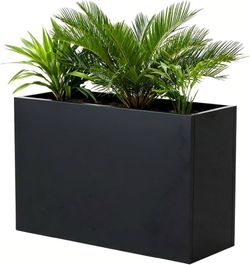 Metal Outdoor Planter 36" L x 15" W x 24" H for Metal Rectangular Planter Black Steel Planter with Removable Insert Shelf for Yard,Garden,Patio,Living