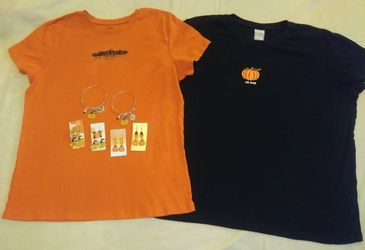 Pumpkin Earring Bracelet Set 2 Tshirts