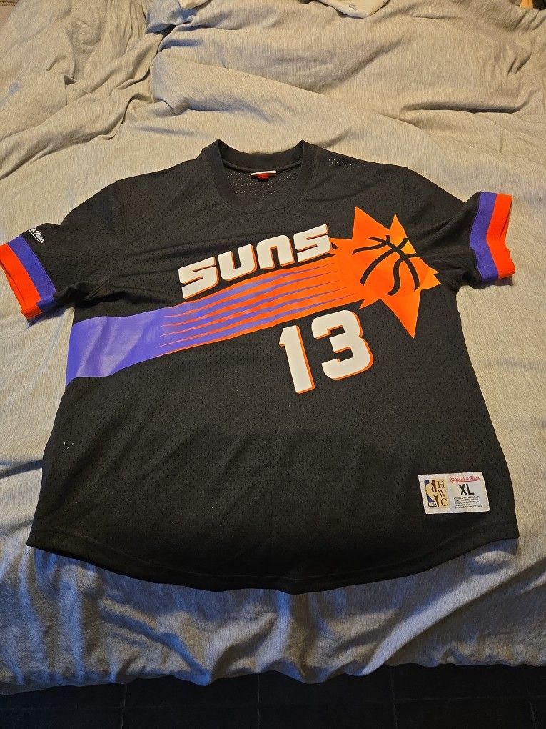 Phoenix Suns Steve Nash Mitchell And Ness Baseball Jersey Men's Size Xl Amazing Like New Condition 