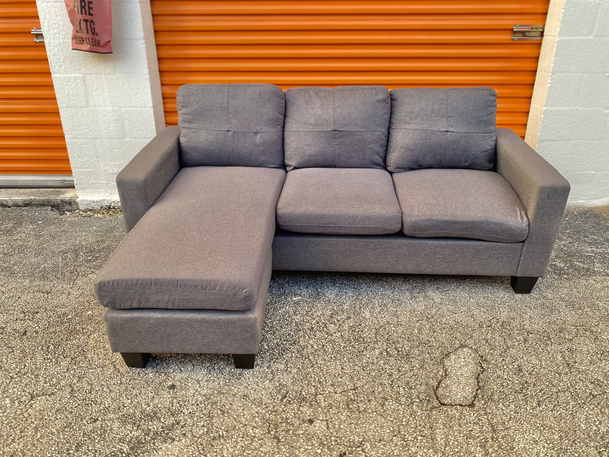 Grey Reversible Sectional Sofa 