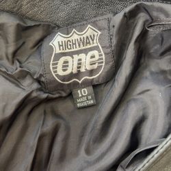 Highway one leather Biker pants ladies women size 10