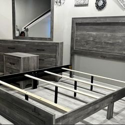 Full or Queen Size Bed With Dresser & Mirror and Night Stand  — all for just $698!