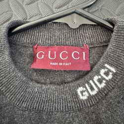 Gucci Intarsia Silk Cotton Short Sleeve Crewneck Medium