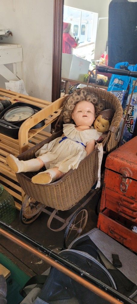 Cherly Temple Vintage Collectible Dolls With Stroller