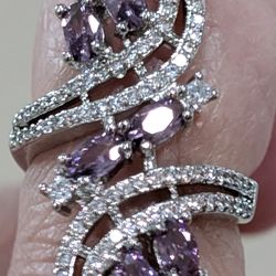 Silver amethyst ring