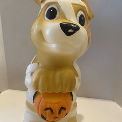 Blow mold Halloween puppy. 18 inches tall x 7 wide. Lights up.