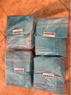 1200 light green plastic forks, knives, spoons Sealed