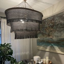 Large Bronze Chainmail Chandelier