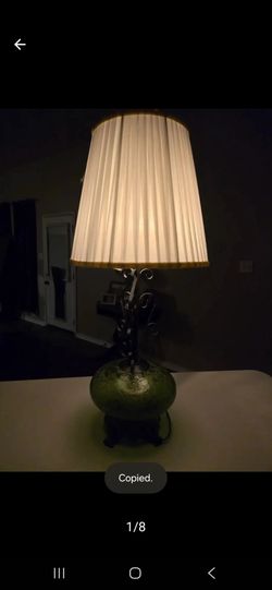 Beautiful green glass table lamp