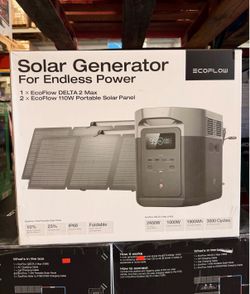 3400-Watt EcoFlow DELTA 2 Max Portable Power Station With X Boost Technology + 2 pcs 110W Solar Panel Brand New in Box