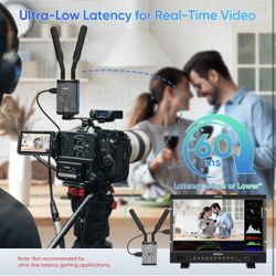 Wireless HDMI Transmitter and Receiver,1640Ft / 500M, 4K Decoding 1080P@60Hz Dual Band 2.4G/5G HDMI Wireless Extender, Plug and Play, Portable for Off