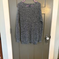 Vintage Y2K GAP Chunky Marled Knit Sweater — Side Zip Detail — Size S