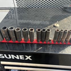 15 pc 1/2" Drive 6-Point Metric Flank Drive® Deep Impact Socket Set (10-24 mm)