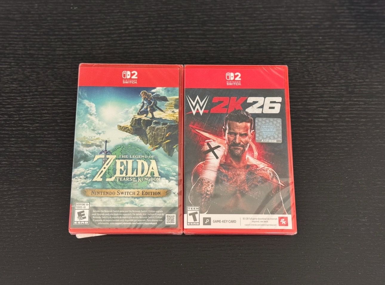 Nintendo Switch 2 Games - Zelda Tears of the Kingdom, WWE 2K26