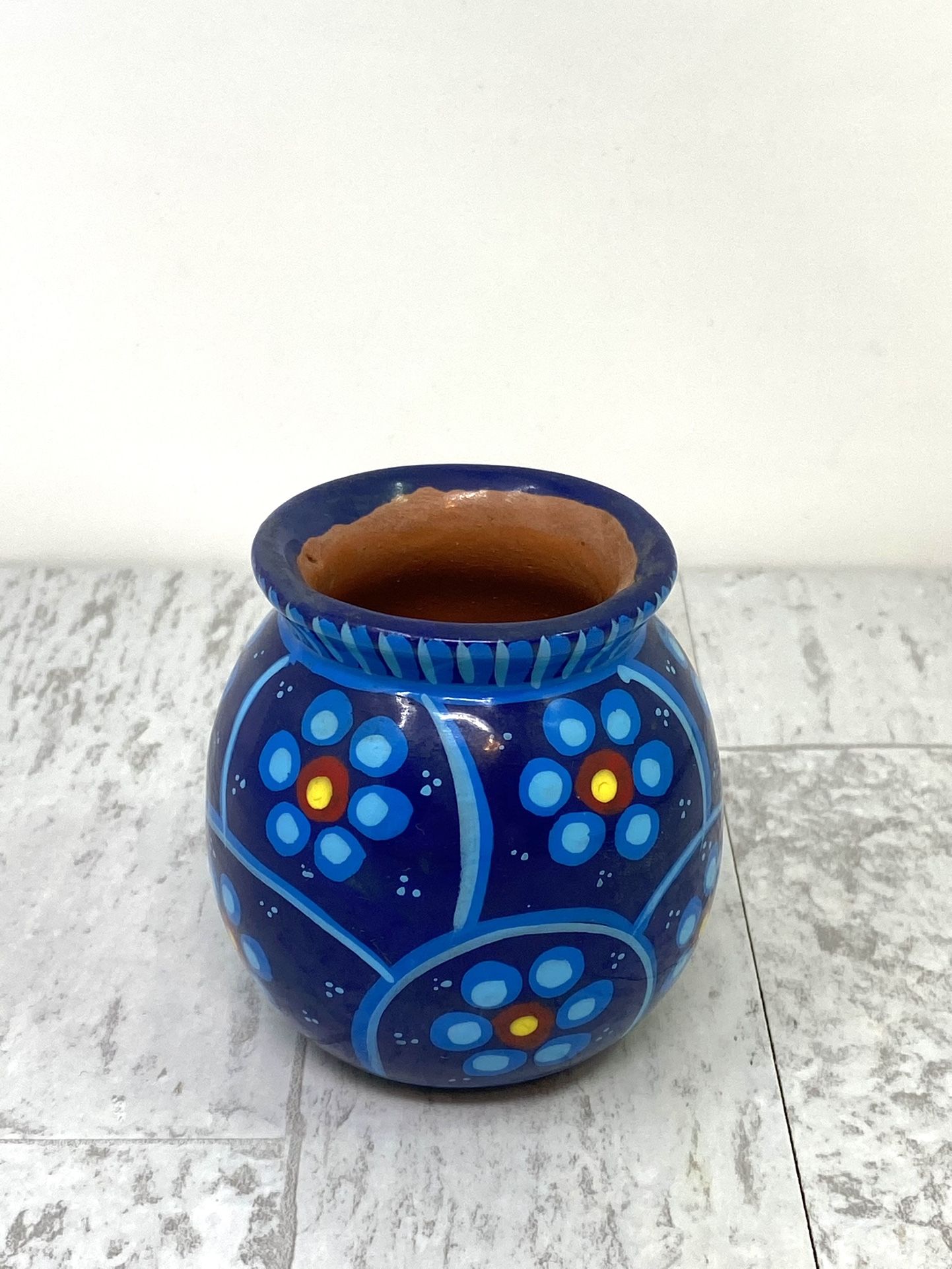 Small Handpainted Mexican Pottery Vase