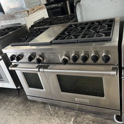 Wolf 48 Inch Range Dual Fuel Stainless Steel With Griddle