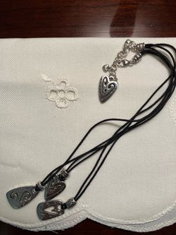 ESTATE SALE: Brighton black cloth and silver charmed necklace