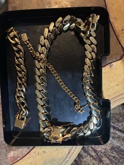 gold plated cuban set
