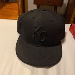 All Black KC Royals New Era Hat 