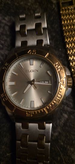 Elgin Men's Silver and Gold Toned Watch