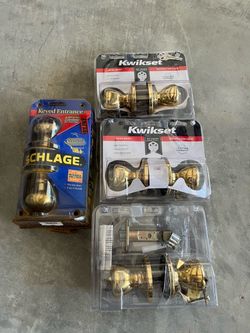 Four complete door lock sets