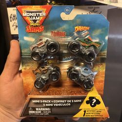 Monster Jam Mini Monster Trucks 5 Pack New 2025