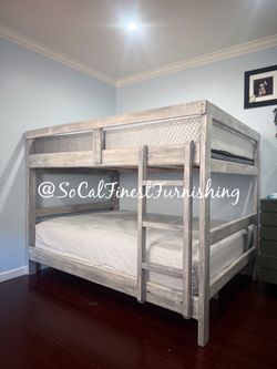 Full full bunk bed and mattress