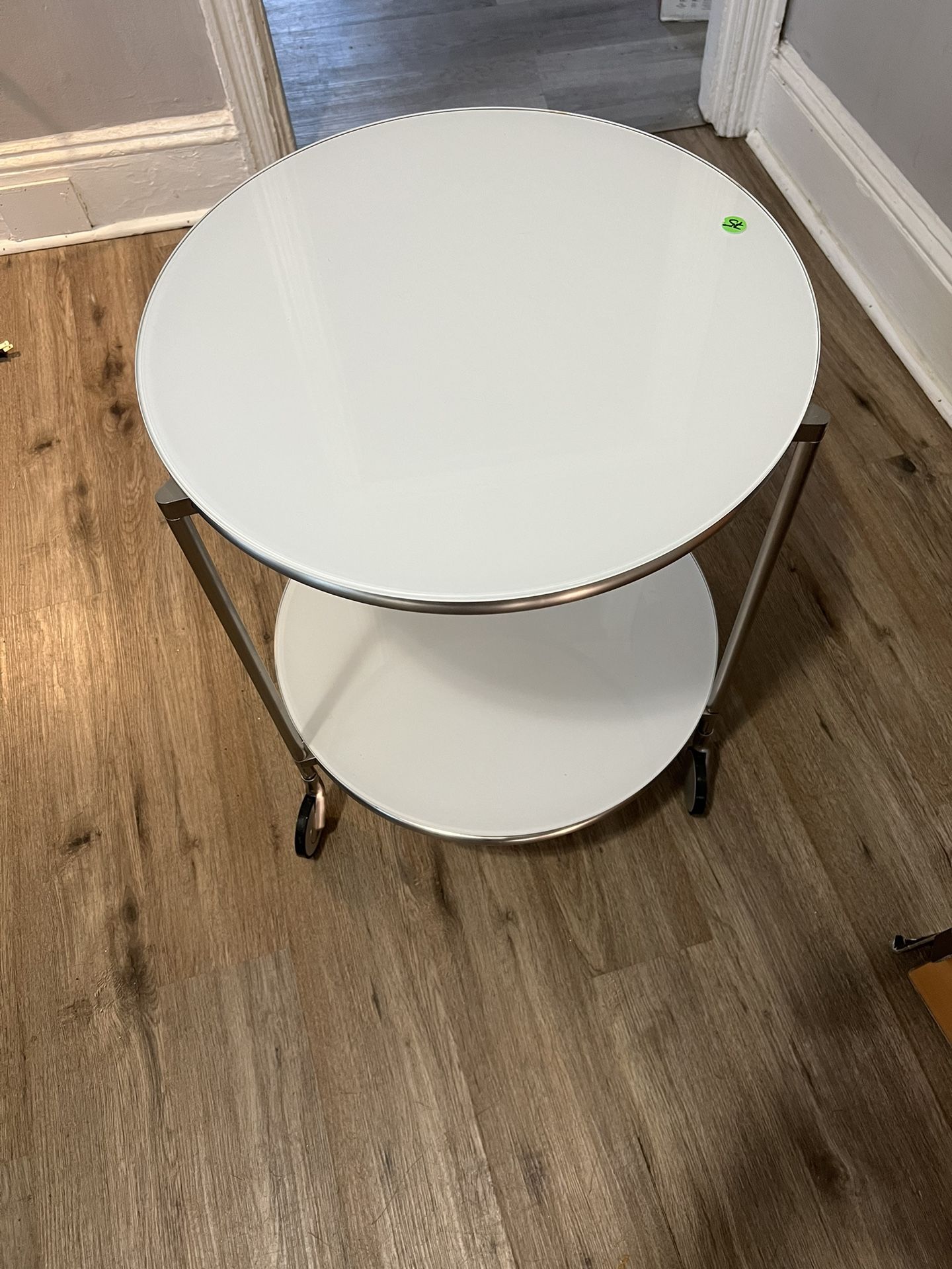 Table Stand With White Glass