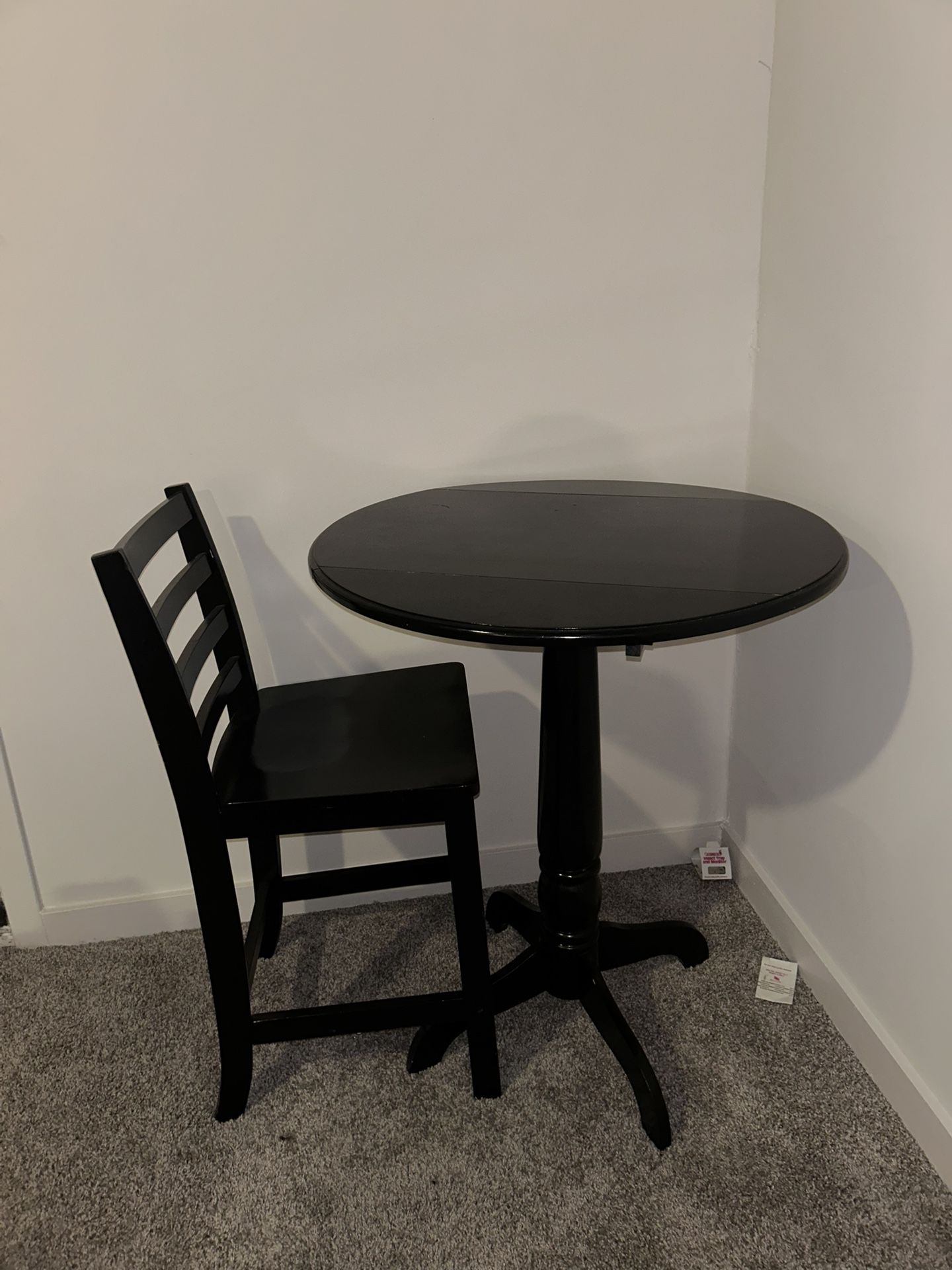 Black Wooden High-Table & High-Chair Set