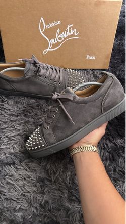 Christian Louboutin Spiked Suede Low-Top Sneakers