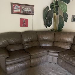 Leather 3 pc Sofa