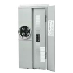 Outdoor 200 Amp 20-Space 40-Circuit Main Brkr Ring Semi Flush Mt Overhead/Undergrnd Mtr Sockt Load Center