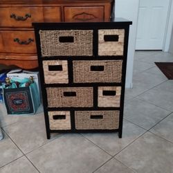 Woven Drawer Storage Cabinet 