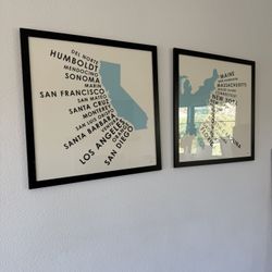 Orange And Park Prints W Frames