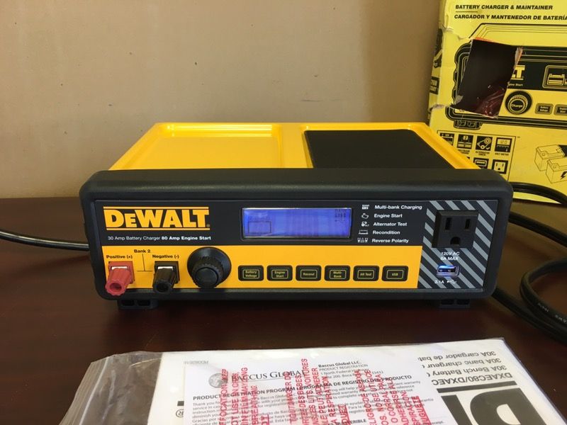 DeWalt DXAEC80 30 Amp Multi Bank Dual Battery Charger With 80 Amp