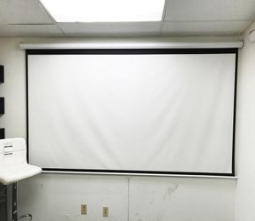 (NEW) $60 Manual 100” 16:9 Projector Screen Manual Pull Down Matte White 87x49”