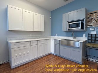 Kitchen Cabinets Warehouse Los Angeles | White & Gray Shaker
