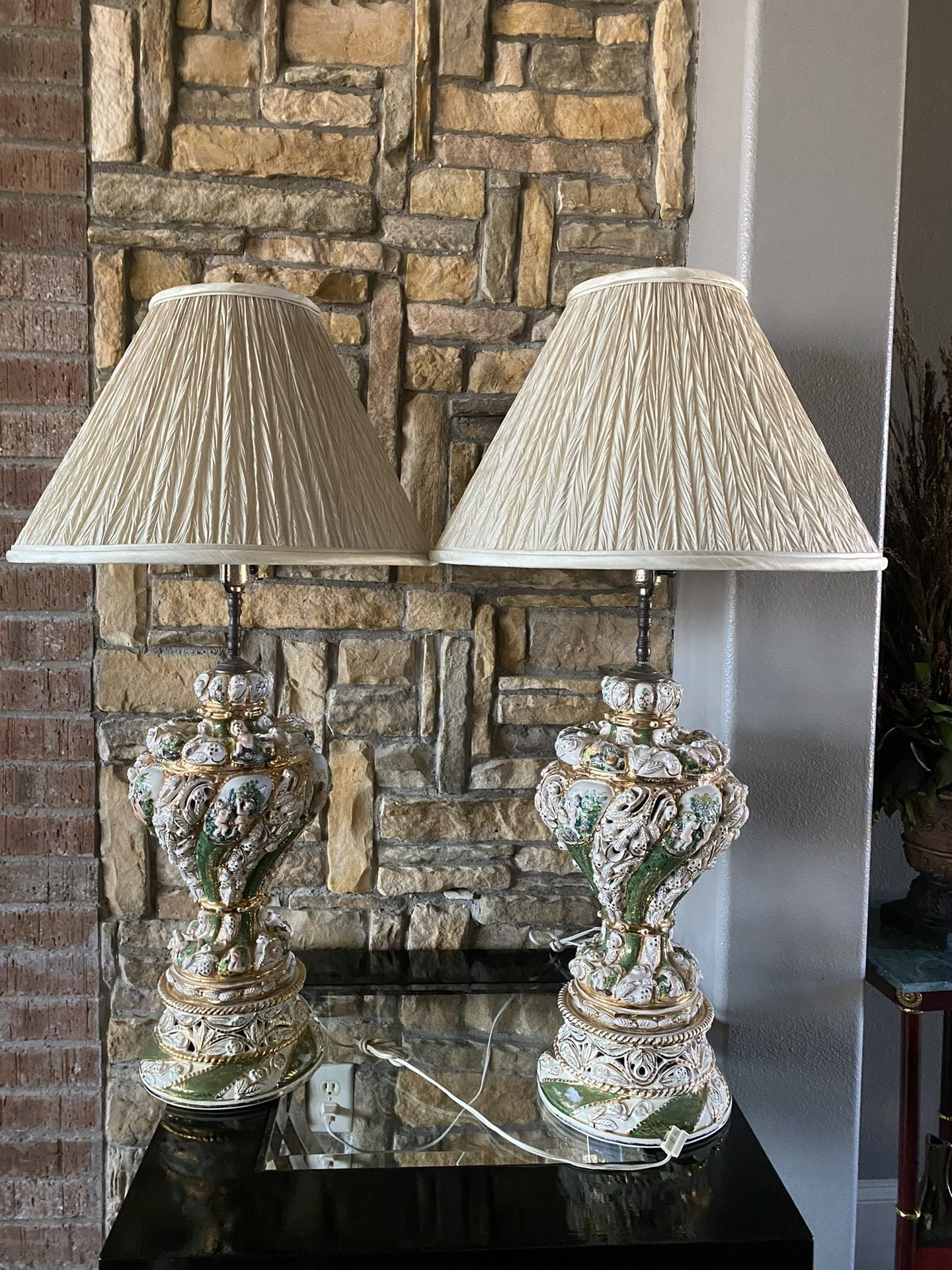 2 Vintage Antique Lamps