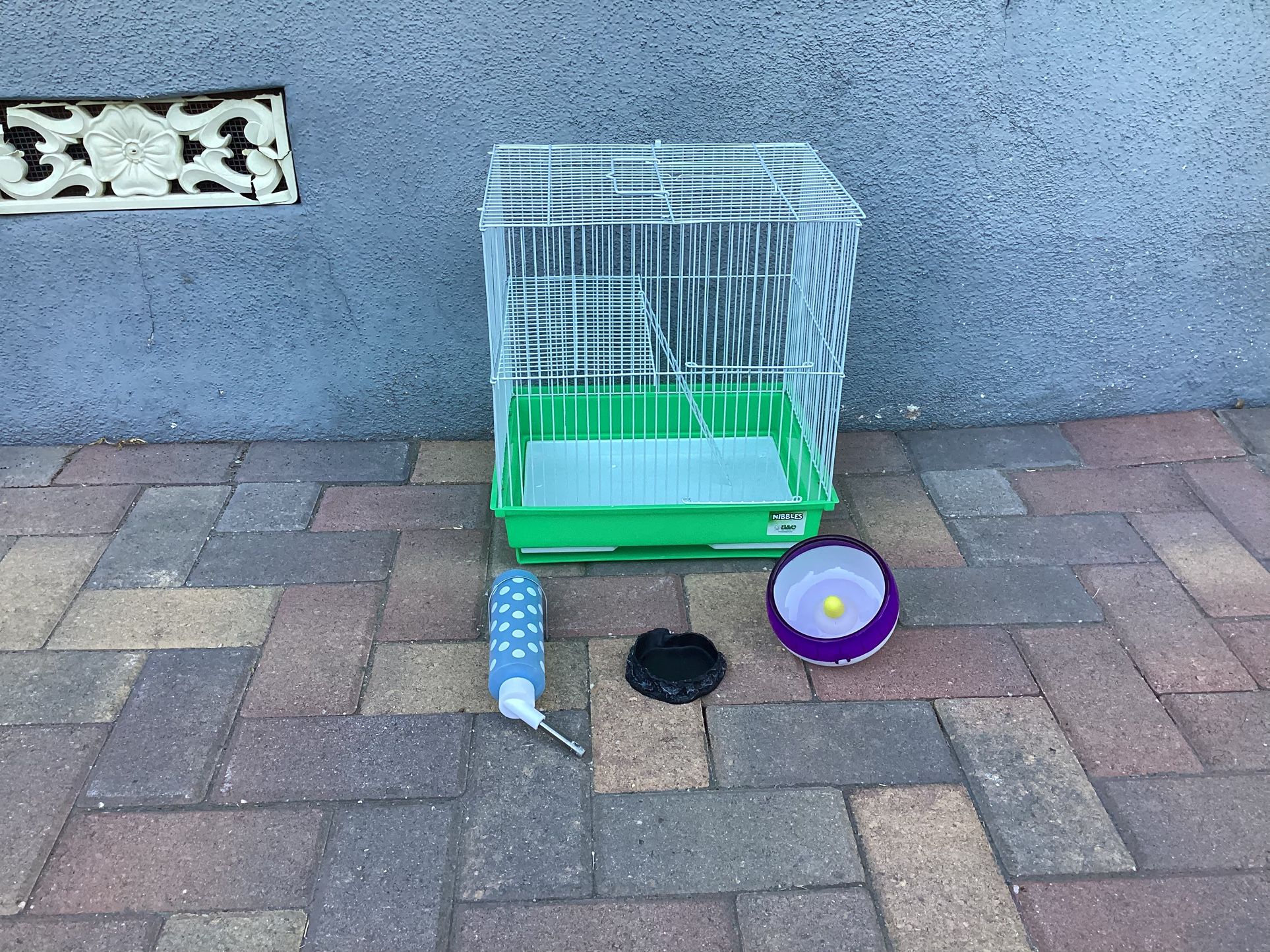2 Story Levels Hamster Small Pet Cage With Ladder Platform Exercise Wheel Food Tray And Water Bottle