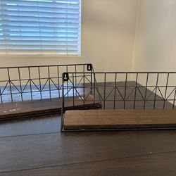 Black & Brown Wood Wall Shelves