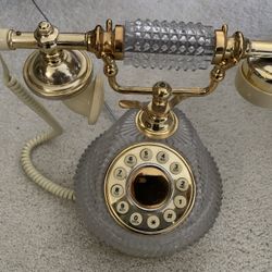 French Victorian Antique Crystal Telephone 